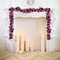 8Pcs 63Ft Fuchsia Rose Garland, Fake Flower Vines, Artificial Vine Flowers, Rose Hanging Garland for Party Wedding, Garden, Room Table, Christmas, Backdrop Wall Arch Decor
